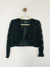 Load image into Gallery viewer, Debut Women&#39;s Floral Lace Mesh Blazer Jacket | UK8 | Black
