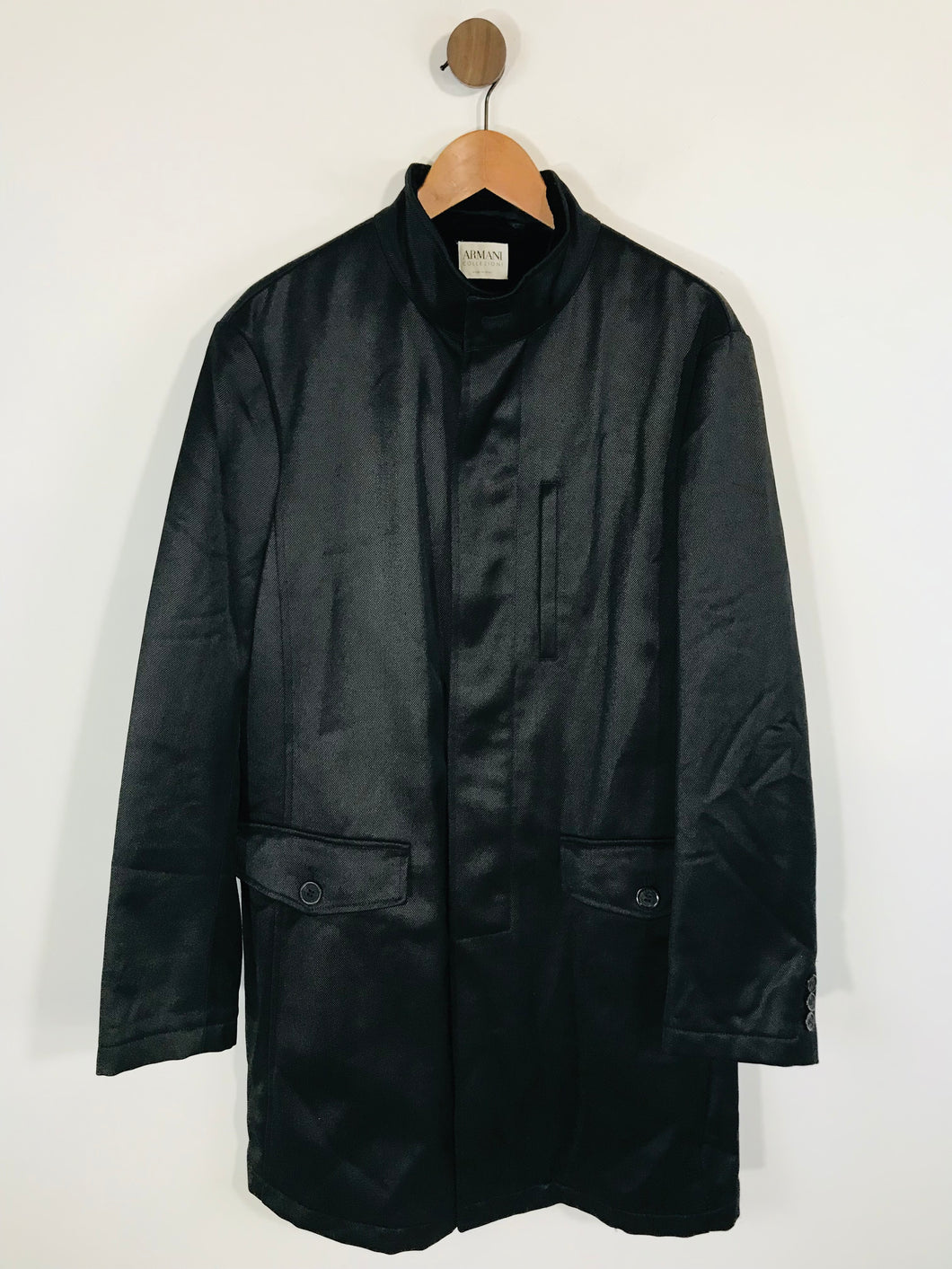 Armani Collezioni Men's Smart Overcoat Coat | L | Black