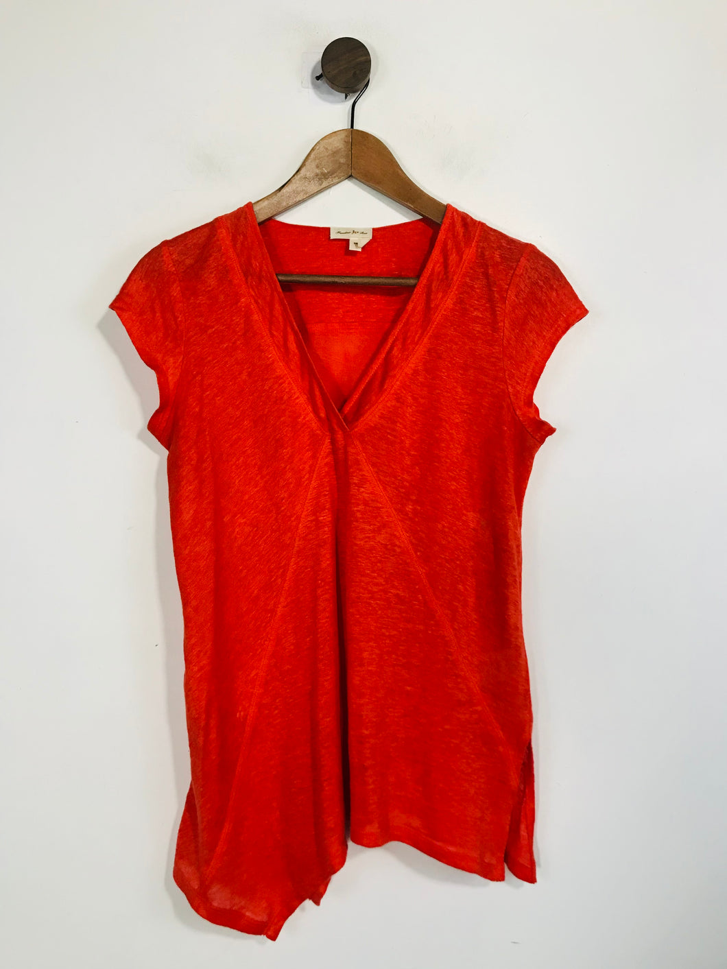 Anthropologie Meadow Rue Women's Knit V-Neck T-Shirt | XS UK6-8 | Red