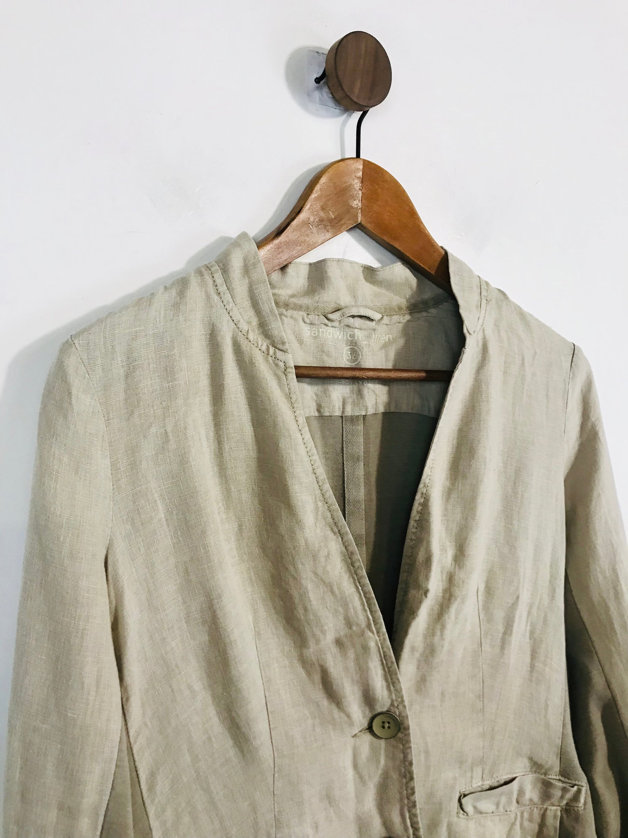 Sandwich Women's Linen Blazer Jacket | EU36 UK8 | Beige