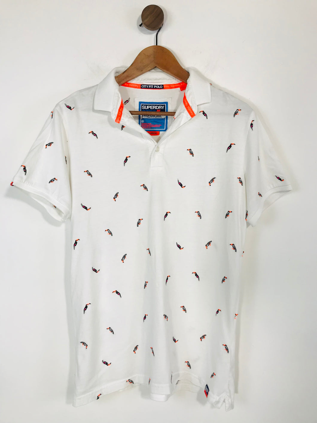 Superdry Men's Embroidered Parrot Polo Shirt | L | White