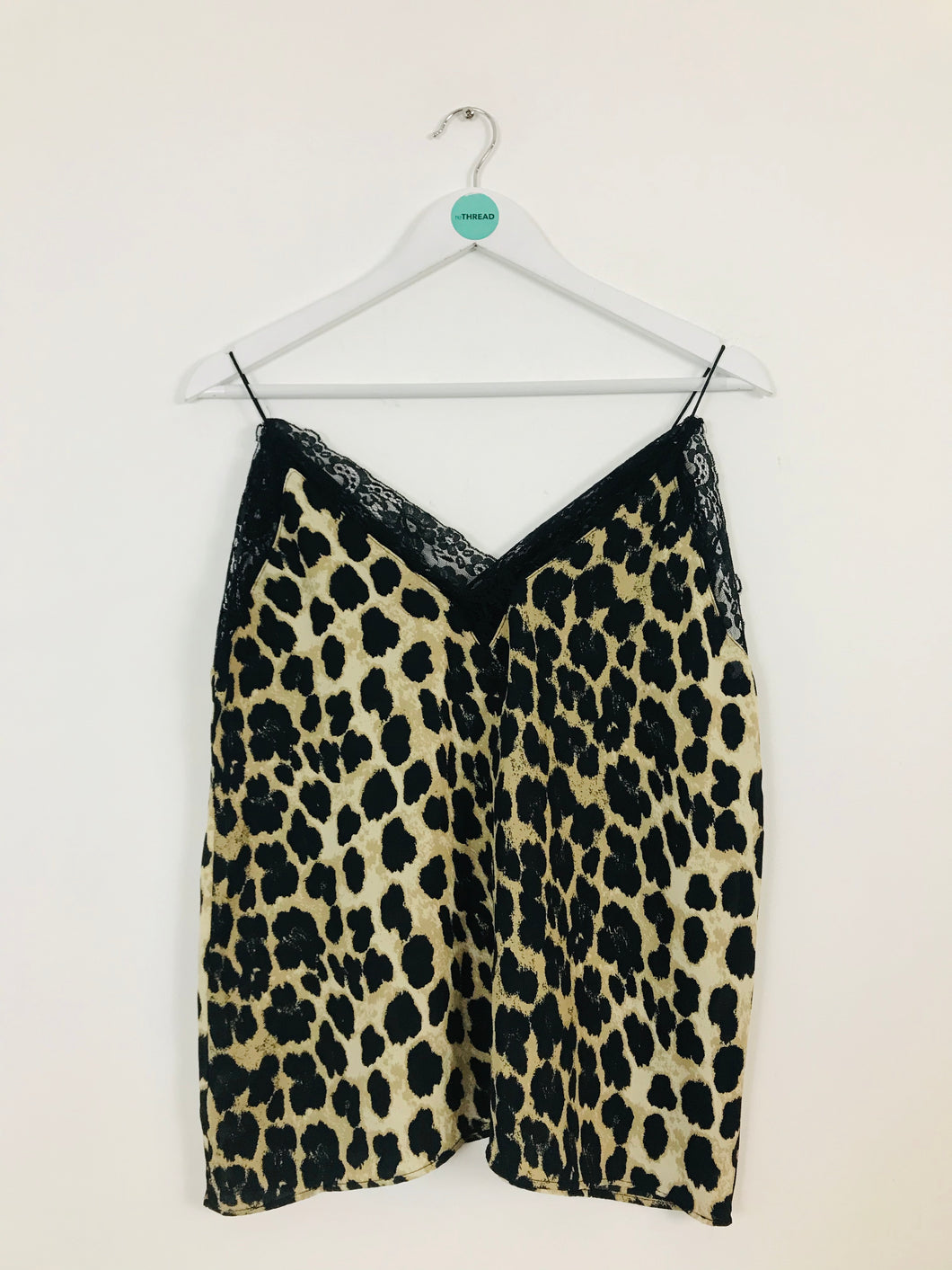 Zara Women’s Leopard Print Lace Camisole Top | S | Brown
