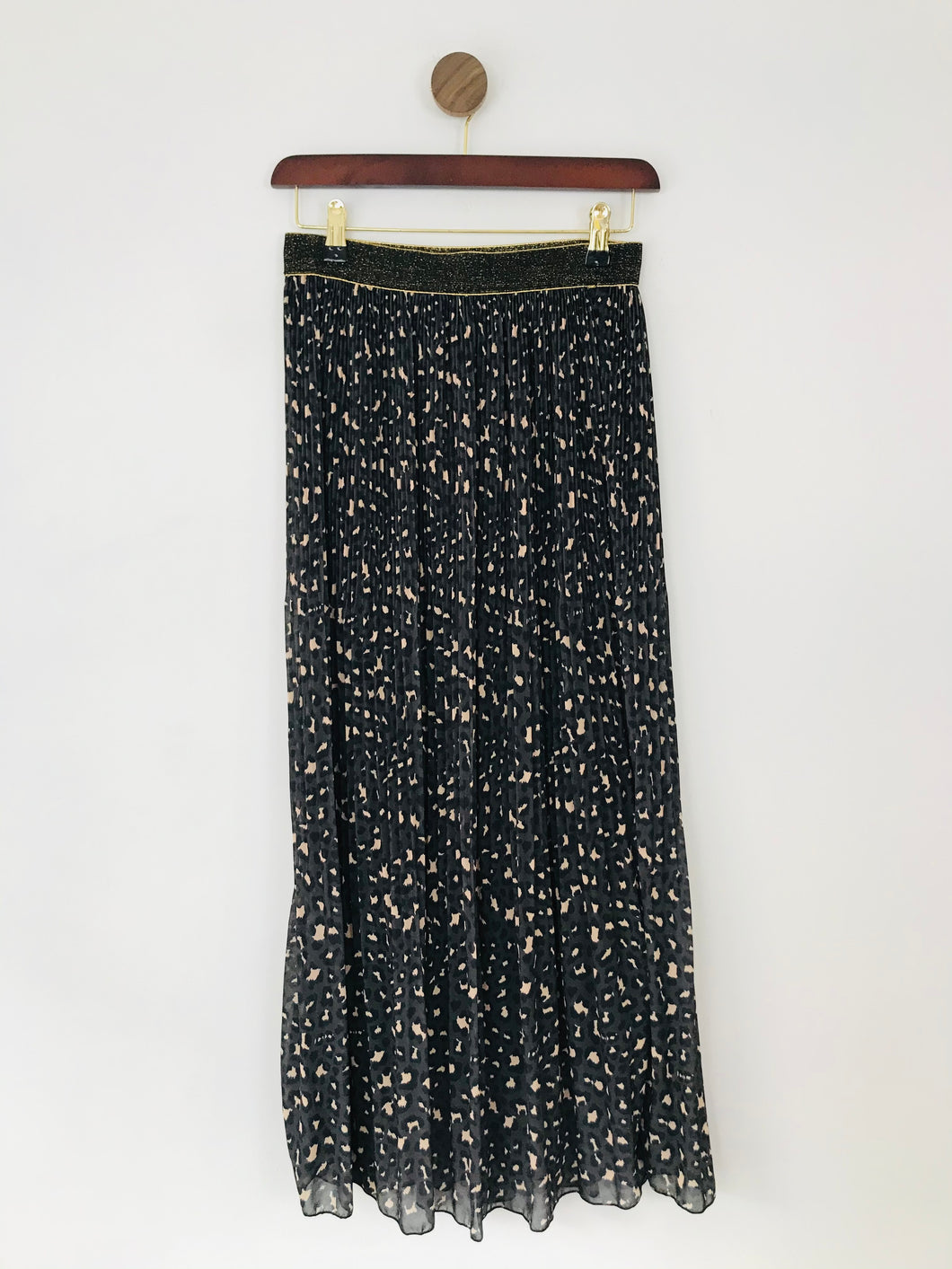 Free For Humanity Women's Leopard Print Pleated Maxi Skirt | OS | Green