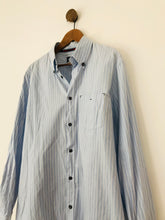 Load image into Gallery viewer, Armani Jeans Men&#39;s Striped Button-Up Shirt | L | Blue
