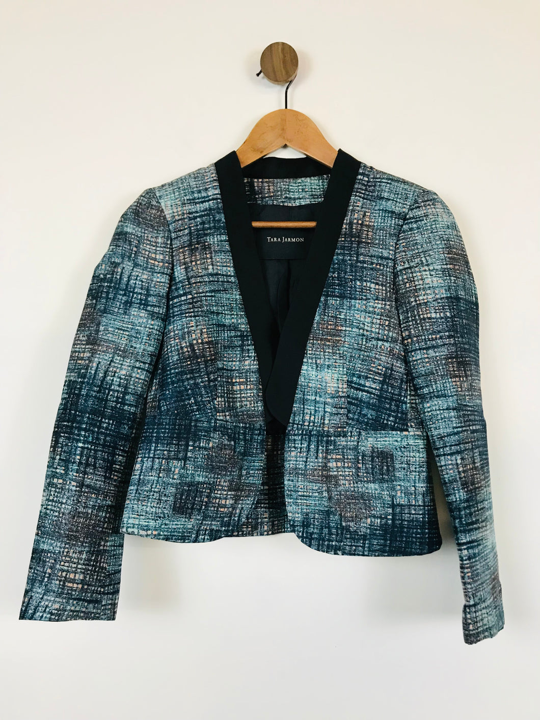 Tara Jarmon Women's Silk Cropped Blazer Jacket | 36 UK8 | Blue