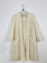 Load image into Gallery viewer, Zara Women’s Longline Tweed Overcoat | S | Cream White

