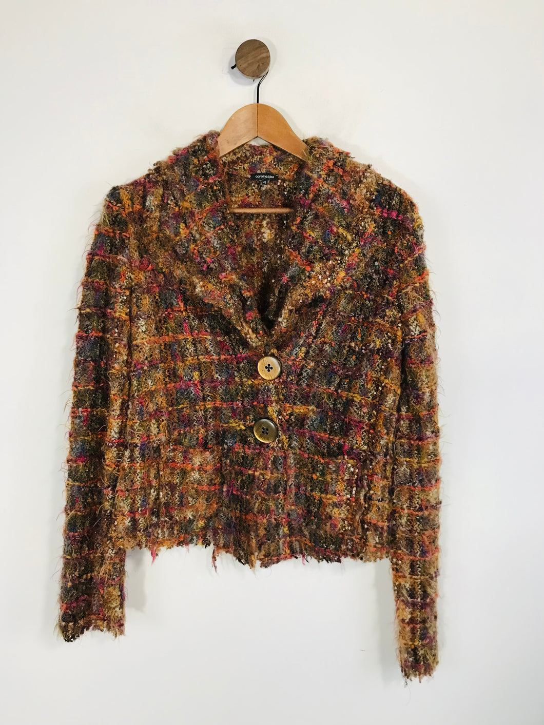 Caroline Biss Women's Wool Crochet Cardigan | EU42 UK14 | Multicoloured