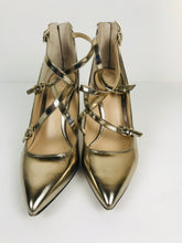 Load image into Gallery viewer, Vince Camuto Women&#39;s Patent Gold Heels | EU39 UK6 | Beige
