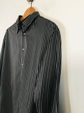 Load image into Gallery viewer, Versace Men&#39;s Cotton Striped Button-Up Shirt | 42 | Black
