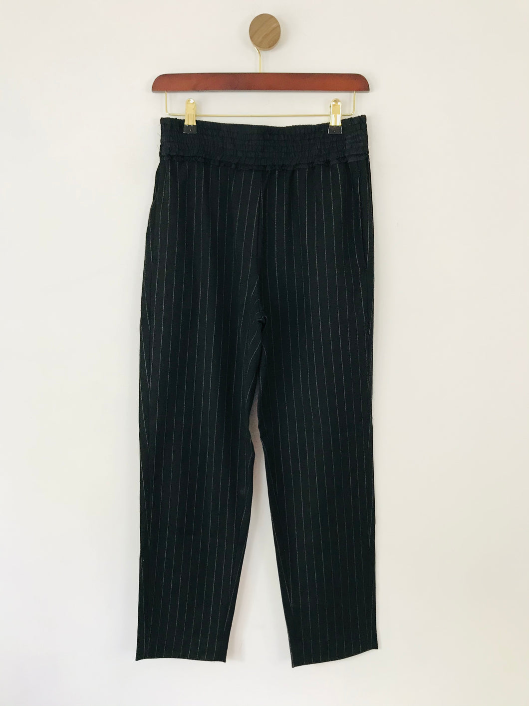 Sandro Women's Striped Slim Suit Trousers | 2 UK10 | Black