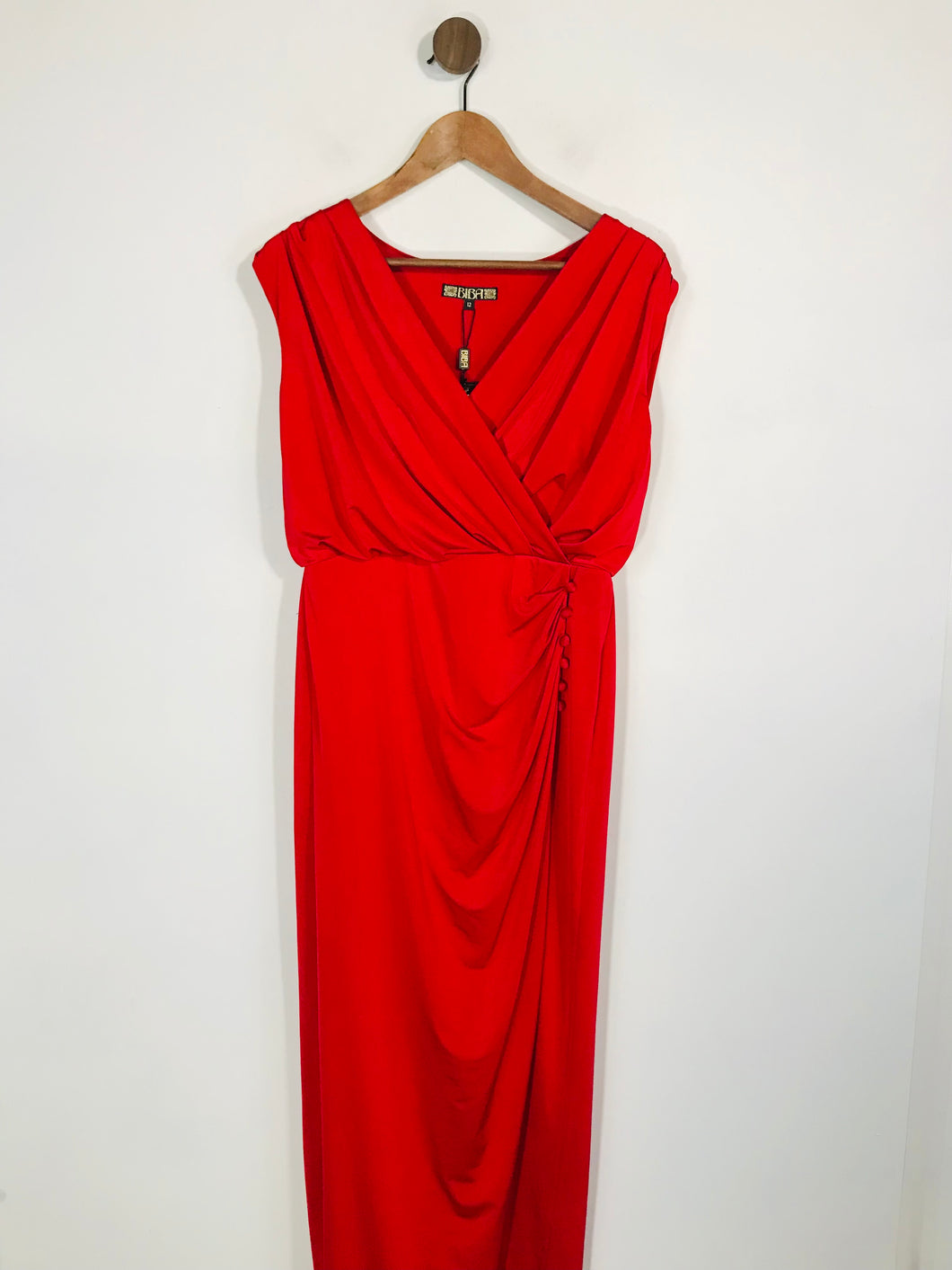 Biba Women's Ruched Maxi Dress NWT | UK12 | Red