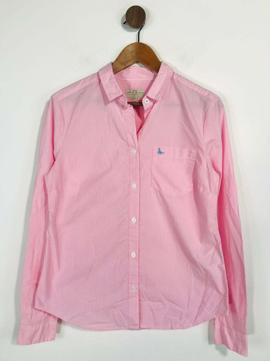 Jack Wills Women's Striped Smart Button-Up Shirt | UK10 | Pink