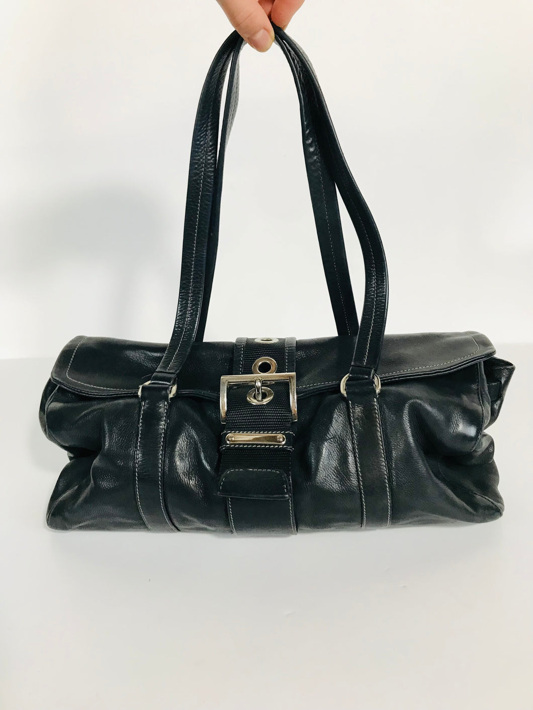 Prada Women's Leather Shoulder Bag | Medium | Black