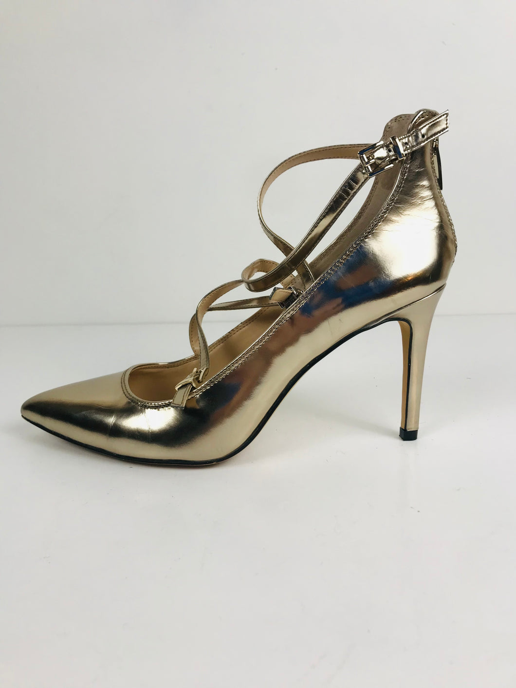 Vince Camuto Women's Patent Gold Heels | EU39 UK6 | Beige