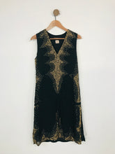 Load image into Gallery viewer, Antik Batik Women&#39;s Boho Embroidered Midi Dress | S UK8 | Black
