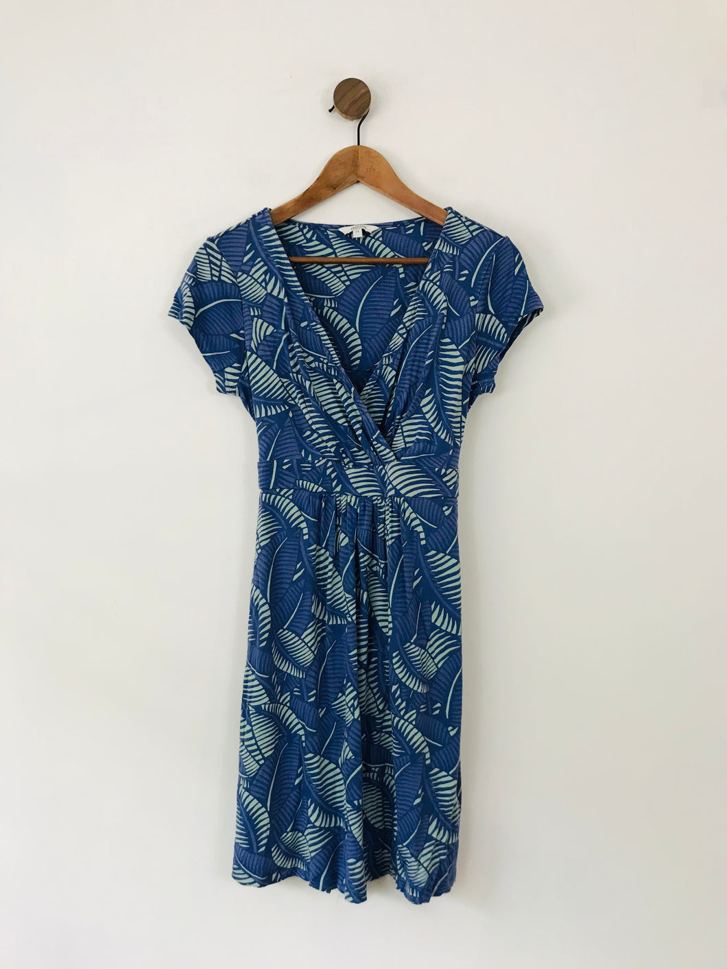 Fat Face Women's Leaf Print Mini Dress | UK14 | Blue