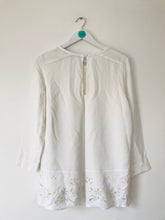 Load image into Gallery viewer, French Connection Women’s Floral Crochet Blouse | UK12 | White
