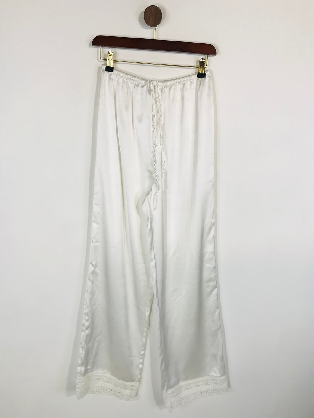Zara Women's Satin Casual Trousers | M UK10-12 | White