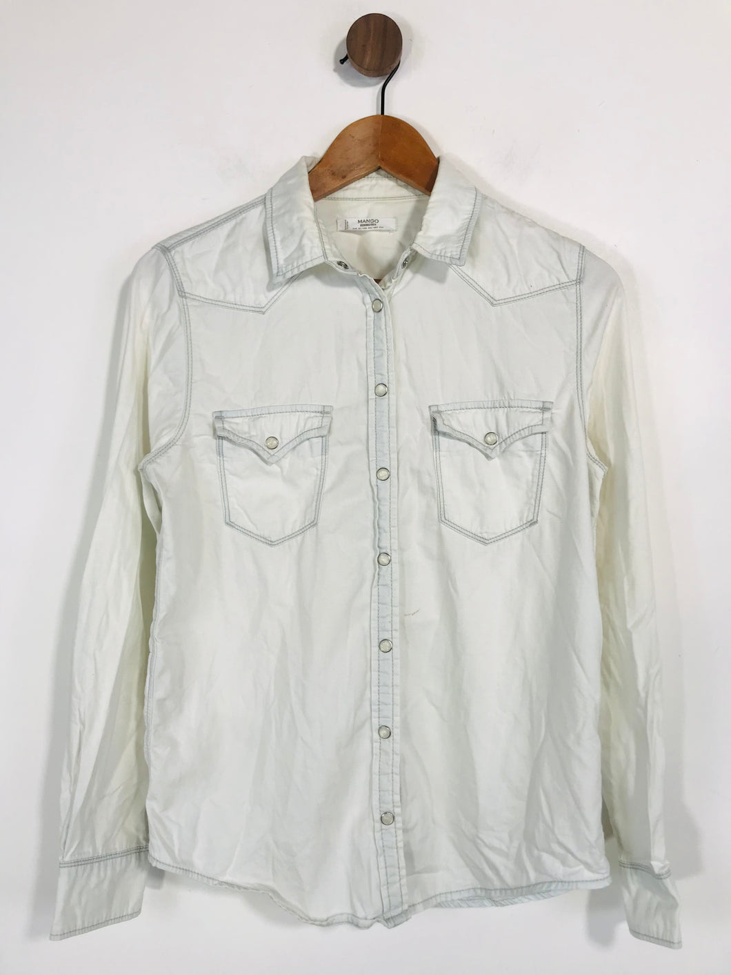 Mango Women's Cotton Button-Up Shirt | XS UK6-8 | White