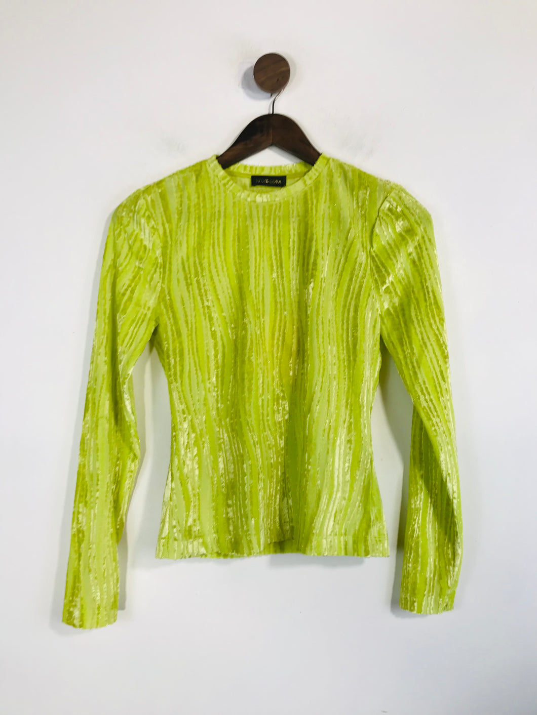 Stine Goya Women's Velvet Striped T-Shirt NWT | XS UK6-8 | Green