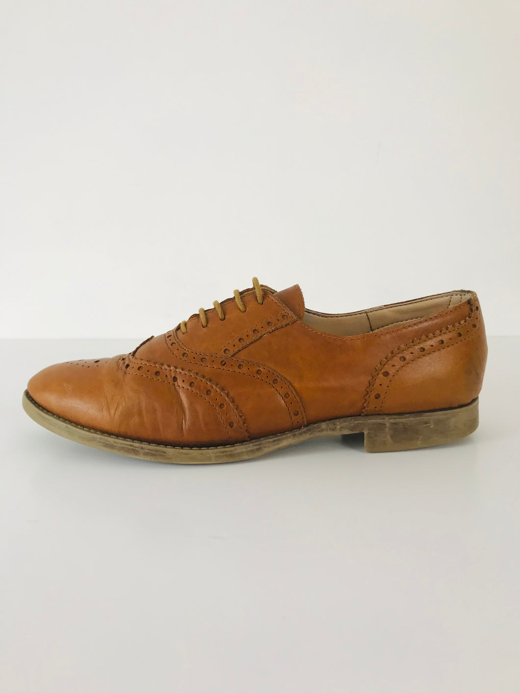 Bertie Women’s Leather Brogue Heart Flat Shoes | 40 UK7 | Brown