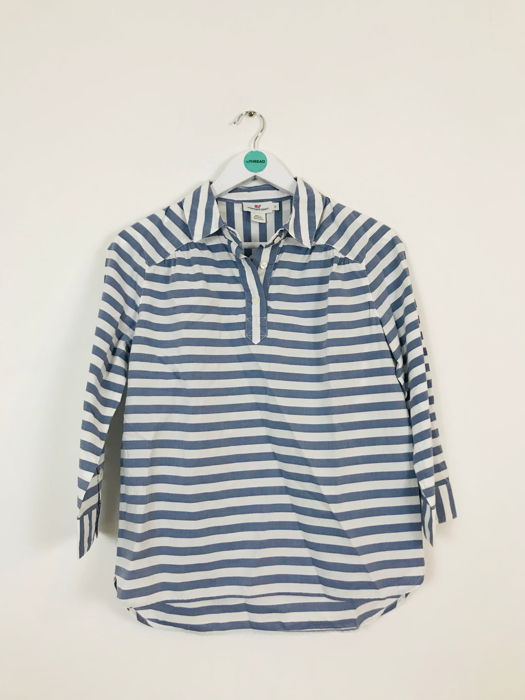 Vineyard Vines Women’s Striped Collared Shirt | 2 UK10 | Blue