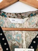 Load image into Gallery viewer, Zara Women&#39;s Floral Blouse NWT | M UK10-12 | Brown
