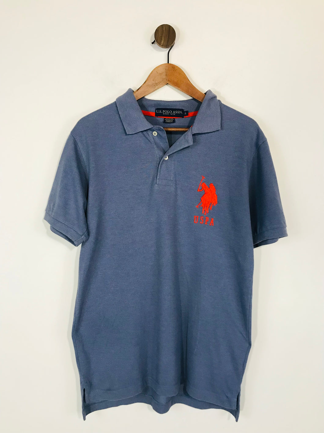 USPA US Polo Assn Men's Cotton Embroidered Polo Shirt | S | Blue