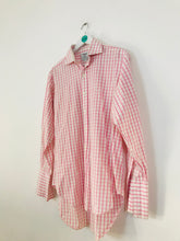 Load image into Gallery viewer, T.M.Lewin Men’s Button Up Checked Shirt | 16 M | Pink
