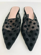 Load image into Gallery viewer, Pretty Ballerinas Women&#39;s Polka Dot Mules Flats Shoes | EU41 UK8 | Black
