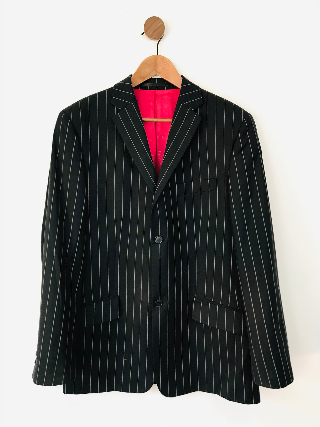 French Connection Men's Striped Blazer Jacket | 40 | Black