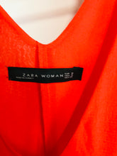 Load image into Gallery viewer, Zara Women&#39;s V-Neck Cape Crop Blouse | M UK10-12 | Orange
