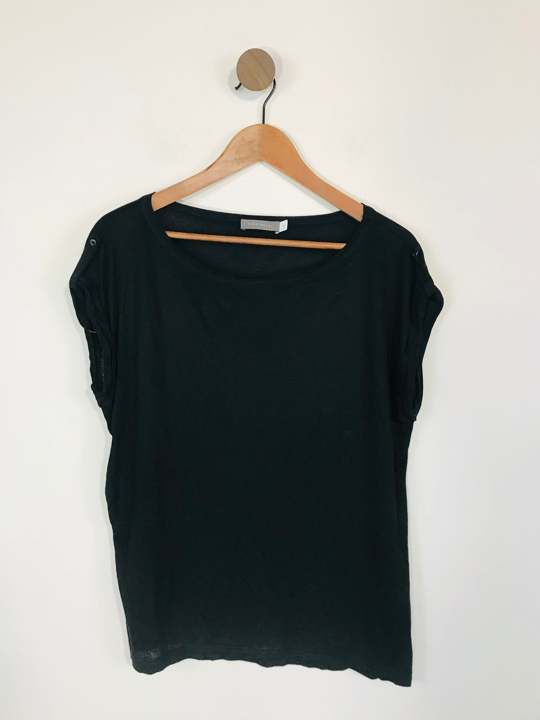 Mint Velvet Women's Round Neck T-Shirt | M UK10-12 | Black