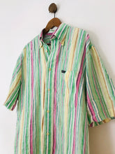 Load image into Gallery viewer, Faconnable Men&#39;s Linen Striped Button-Up Shirt | M | Multicolour
