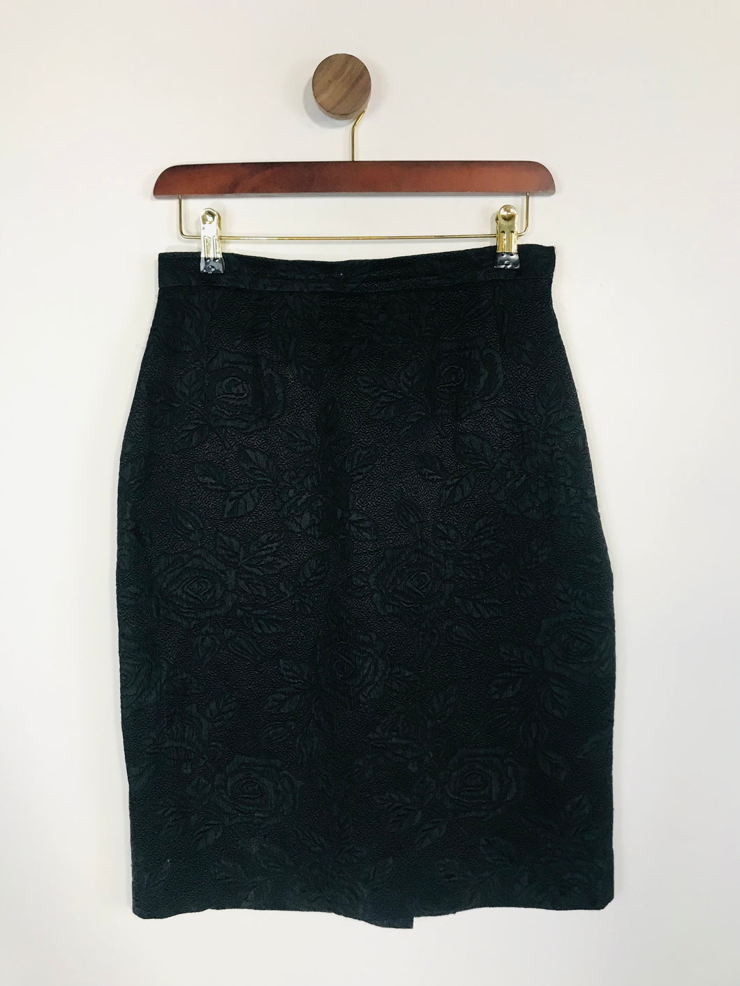 Aquascutum Women's Floral Smart Pencil Skirt | UK10  | Black