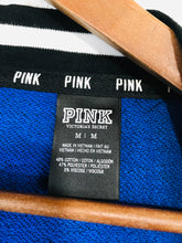 Load image into Gallery viewer, Pink Victoria’s Secret Women&#39;s V-Neck Varsity Sweatshirt | M UK10-12 | Blue
