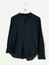 Load image into Gallery viewer, Uniqlo Women&#39;s Collarless Half Button Shirt | M UK10-12 | Blue
