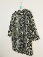 Load image into Gallery viewer, Mint Velvet Women’s Leopard Print Longline Jacket Overcoat | UK10 | Black

