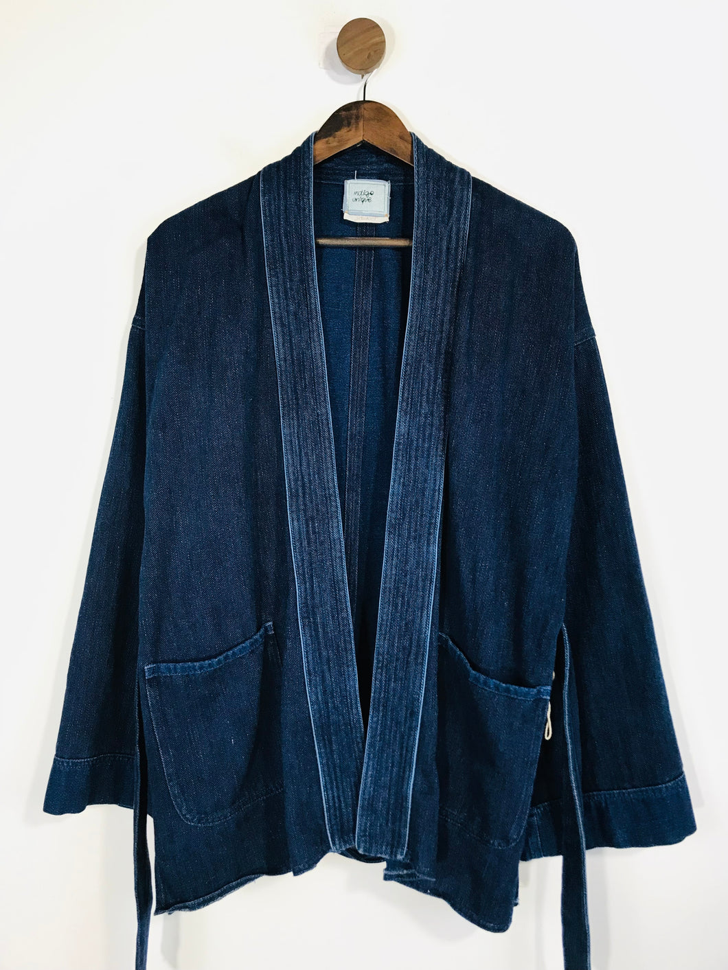 Indigo Unique Women's Wrap Denim Jacket | S UK8 | Blue