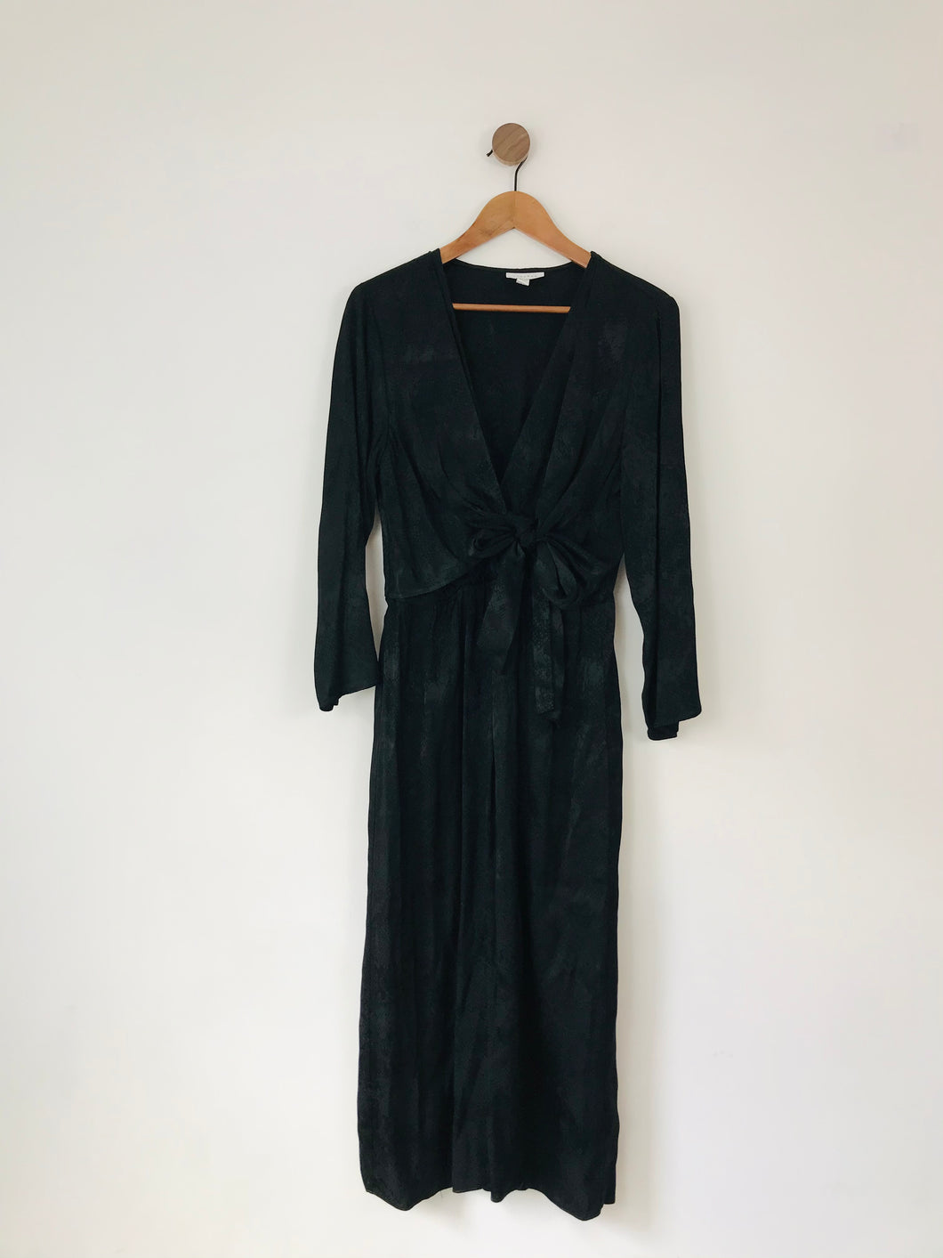 Topshop Women’s Long Sleeve Maxi Wrap Dress | UK14 Petite | Black