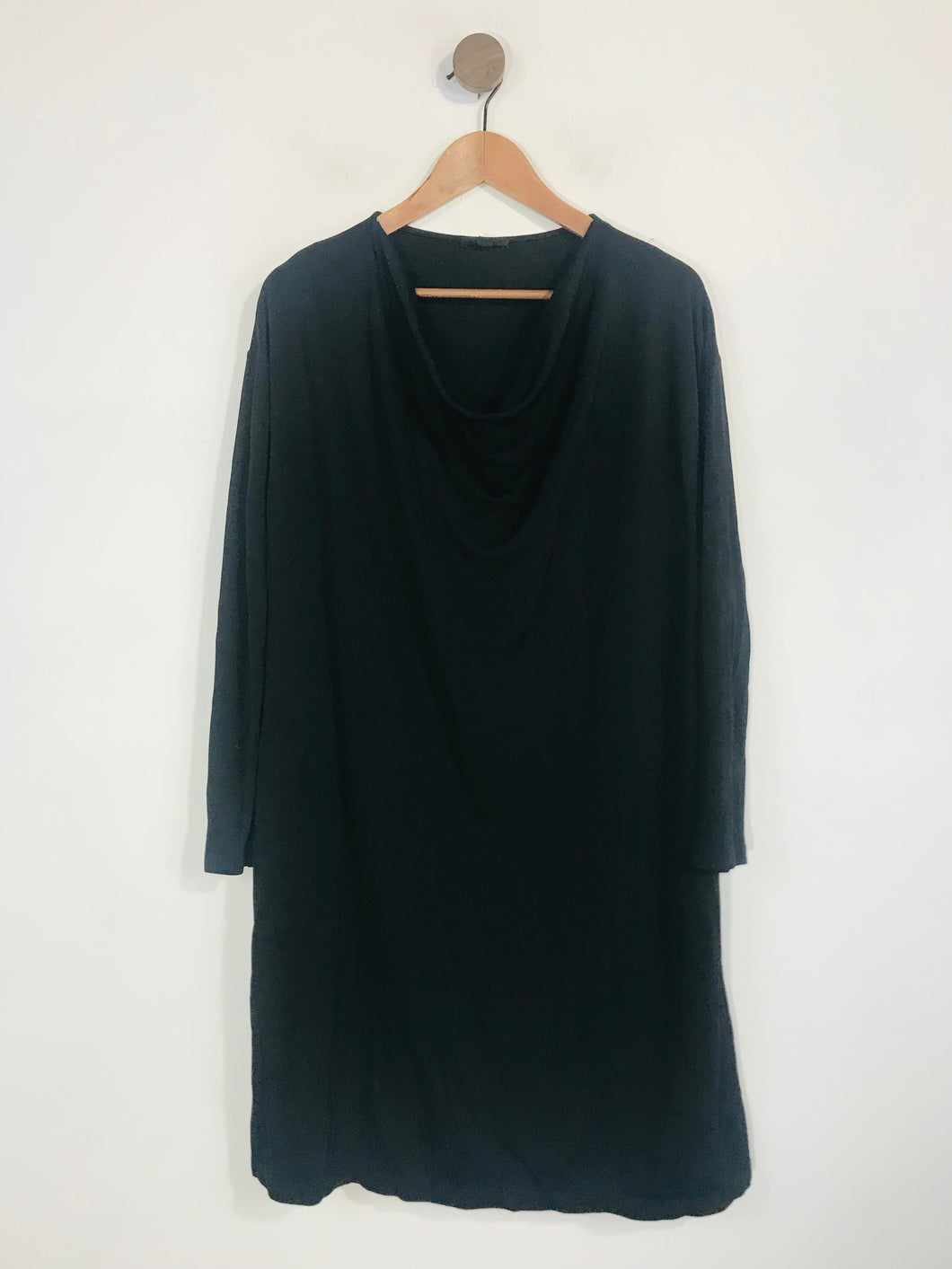 Cos Women's Cowl Neck Long Sleeve Shift Dress | M UK10-12 | Black