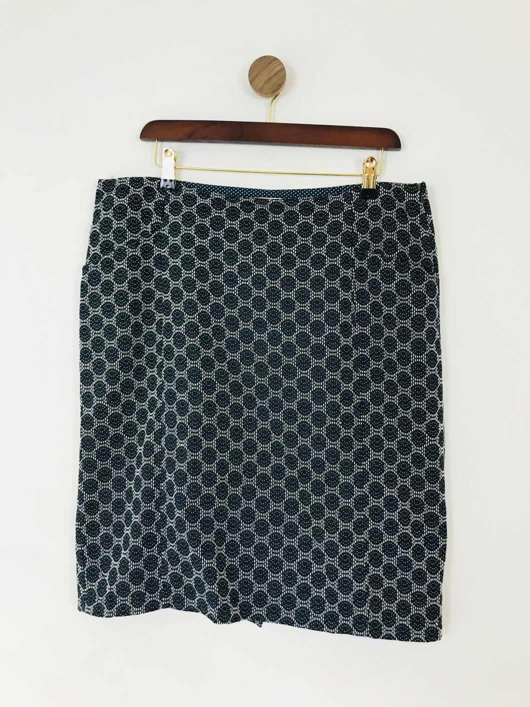 White Stuff Women's Jacquard Spot Pencil Skirt | UK14 | Blue