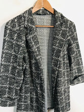 Load image into Gallery viewer, Quiz Women&#39;s Tweed Blazer Jacket | EU42 UK14 | Black
