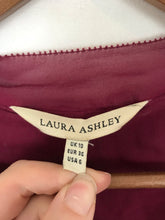 Load image into Gallery viewer, Laura Ashley Women’s Silk Frill Velvet Cardigan | UK10 | Burgundy Red
