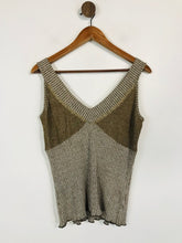 Load image into Gallery viewer, Sonia Fortuna Women&#39;s Embroidered Knit Tank Top | L UK14 | Brown

