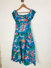 Load image into Gallery viewer, Collectif Women&#39;s Tropical Flamingo Print A-Line Dress With Tags | UK10  | Multicolour
