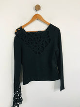 Load image into Gallery viewer, Luisa Cerano Women&#39;s Cashmere Crochet Jumper | UK16 | Black
