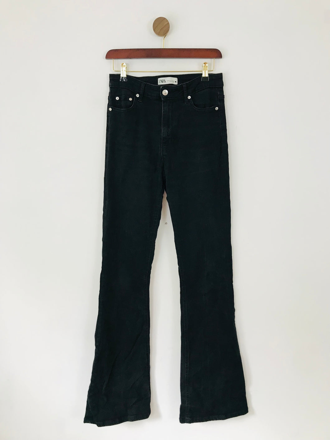 Zara Women's High Waisted Flare Jeans | UK10 | Black