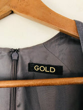 Load image into Gallery viewer, Gold Women&#39;s Sequin Ruffle Sheath Dress | UK14 | Grey
