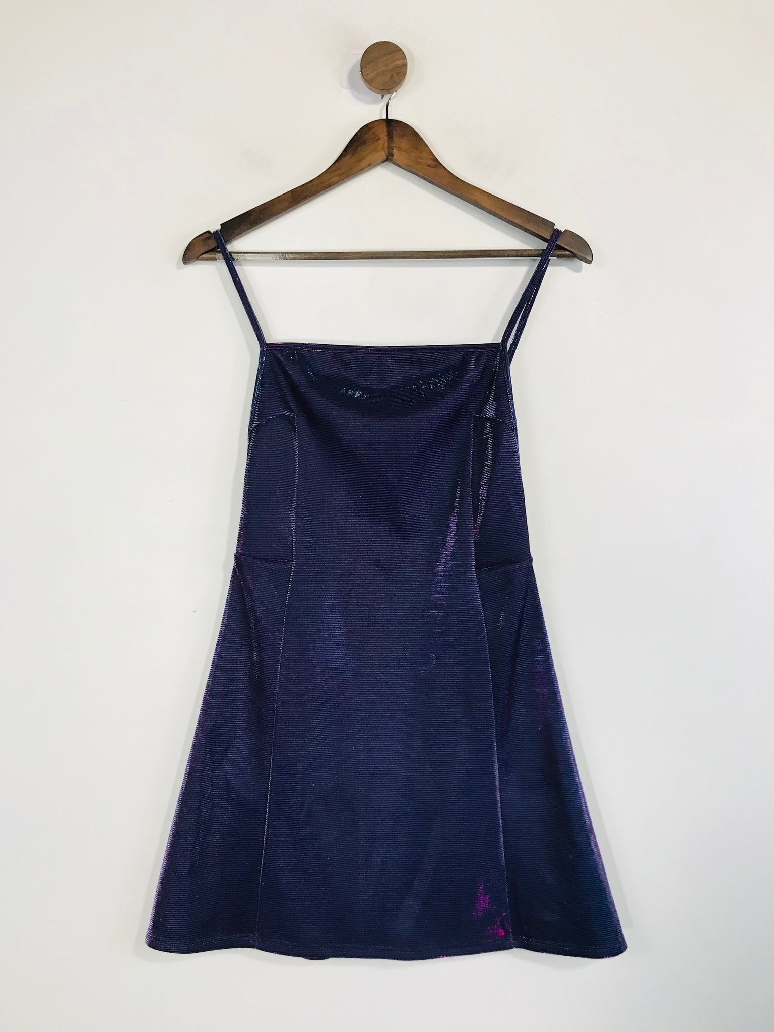 Urban Outfitters Women's Metallic A-Line Mini Dress | S UK8 | Purple ReThread Urban Outfitters Women's Metallic A-Line Mini Dress | S UK8 | Purple ReThread